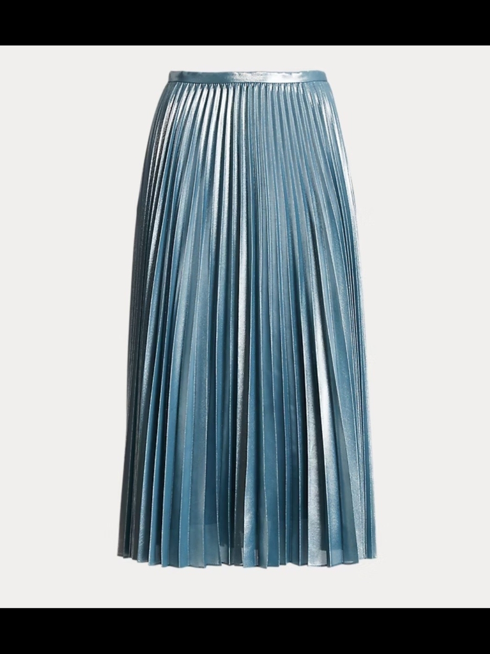 NWT Lauren Ralph Lauren  Metallic Blue Pleated Chiffon Midi Skirt, Size 22W Plus